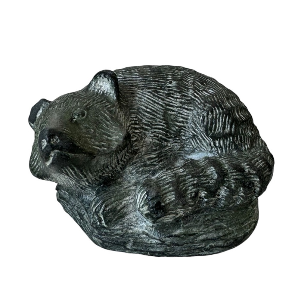 Vintage Wolf Originals Soapstone Raccoon Figurine Hand Made in Canada